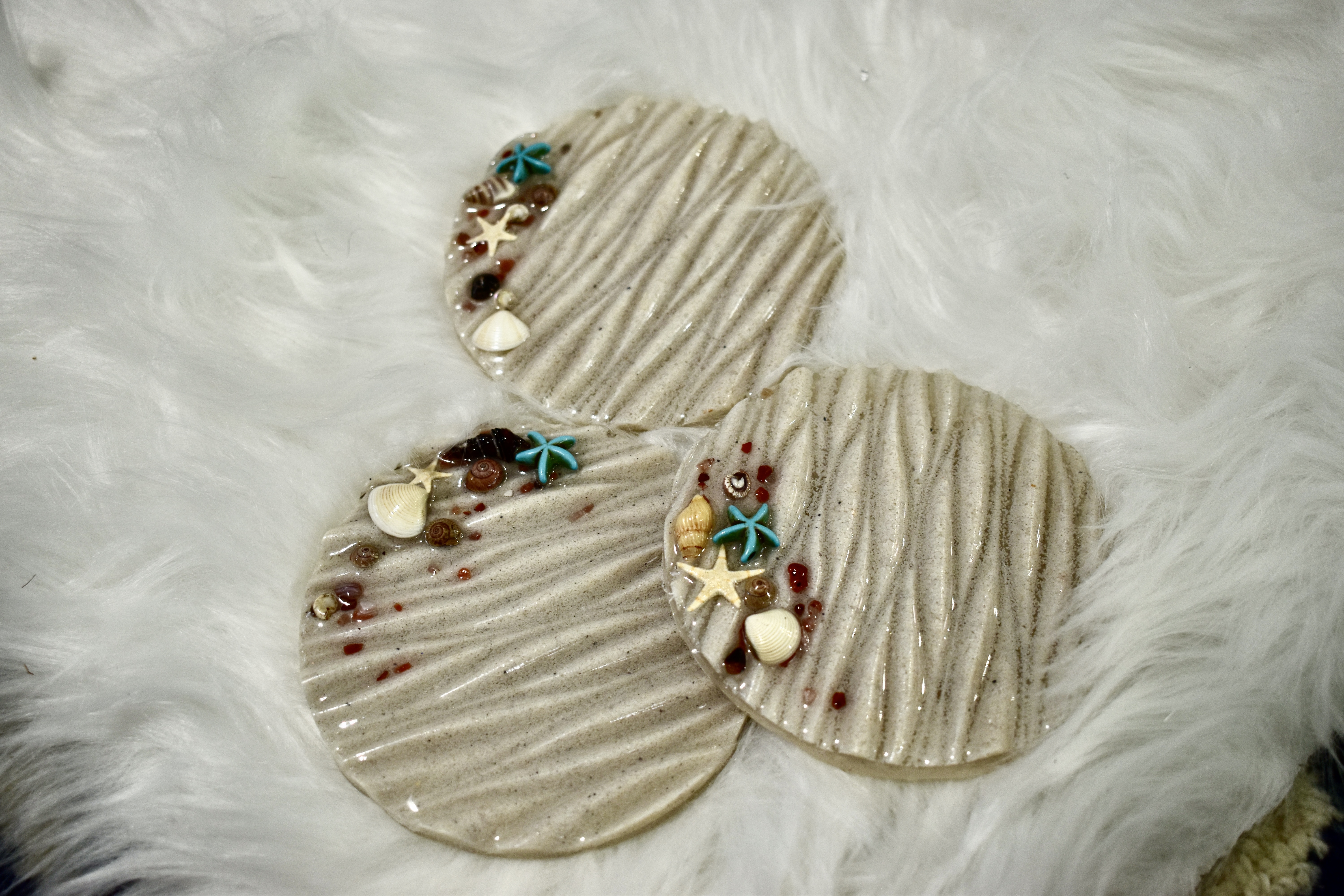 Beach-Themed Resin Coasters