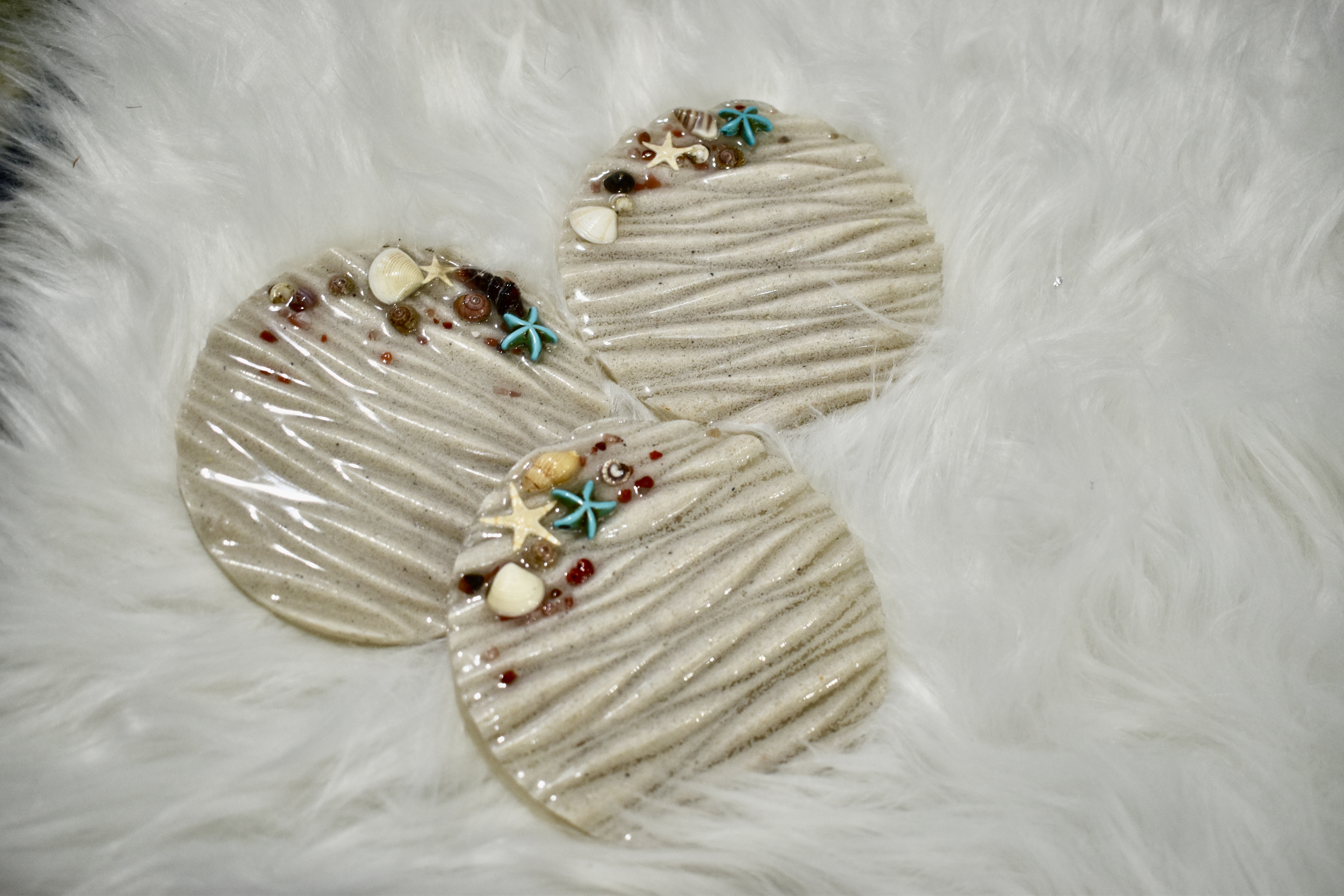 Beach-Themed Resin Coasters