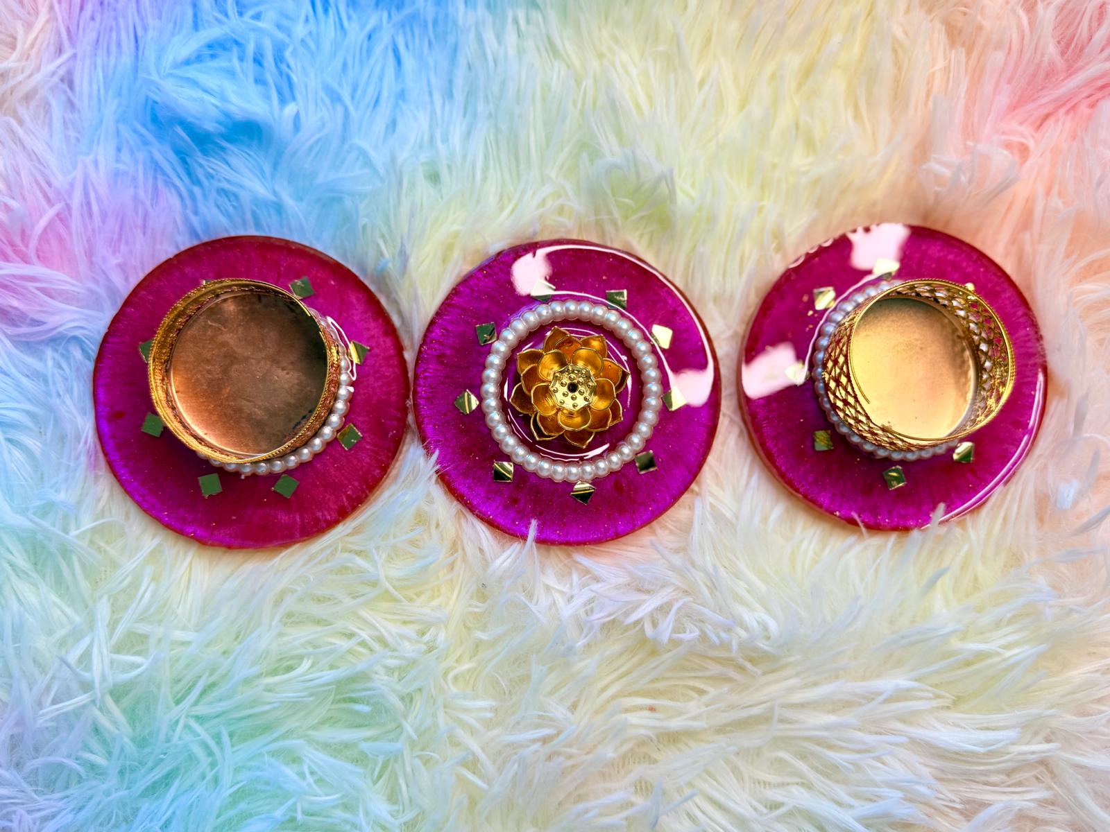 Resin- Diya & Incense stick Small- set of 3