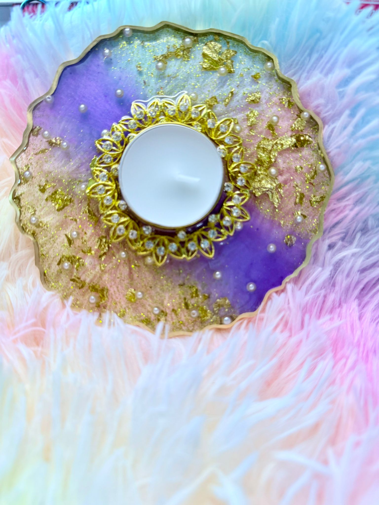 Resin - Divine Glow Tealight Holder - Set of 2