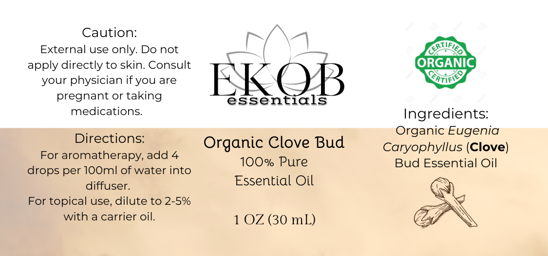 100% Pure Organic Clove Bud Essential Oil