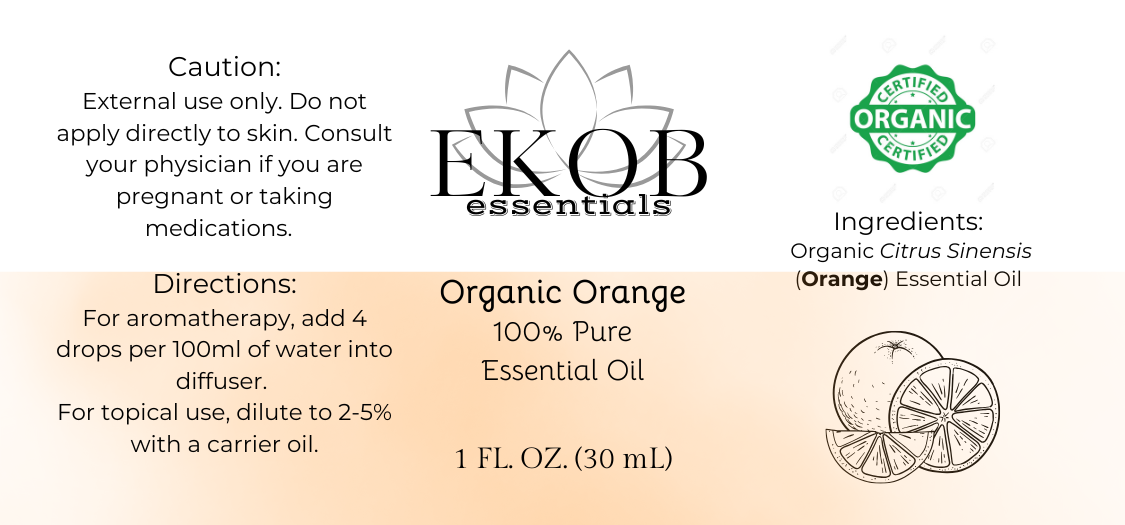100% Pure Organic Orange Essential Oil