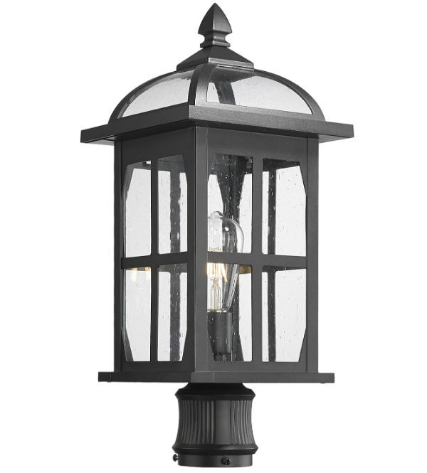 Large Outdoor Post Lights Lamp Posts Outdoor Lighting, 21.7inch Waterproof Aluminum Post Lights Exterior Light Fixtures with Glass,Overside Fence Pole Lights for Porch Yard Patio Garage
