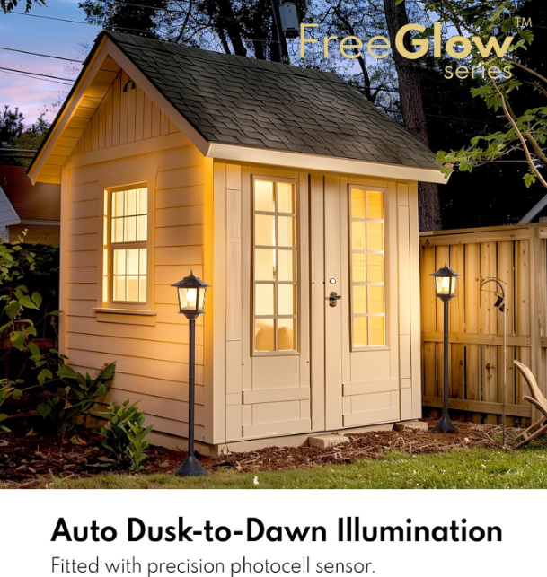 63" Solar Lamp Post Light 2Pack, Outdoor Post Lights Waterproof, Pole Lights Outdoor, Decorative Floor Lamp for Patio, Warm White, Replaceable Bulb