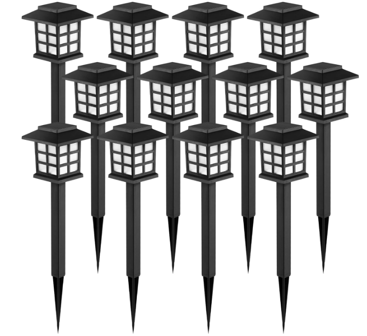 Solar Outdoor Lights,12 Pack LED Solar Lights Outdoor Waterproof, Solar Walkway Lights Maintain 10 Hours of Lighting for Your Garden, Landscape, Path, Yard, Patio, Driveway