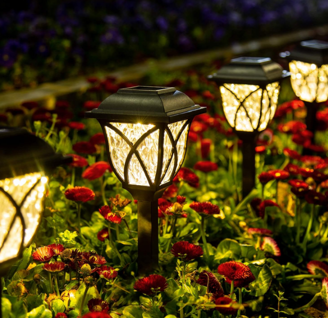 Solar Lights Outdoor Waterproof, 6 Pack LED Solar Garden Lights, Solar Lights for Outside, Garden Decor for Yard, Patio, Landscape, Planter, Walkway (Warm White)