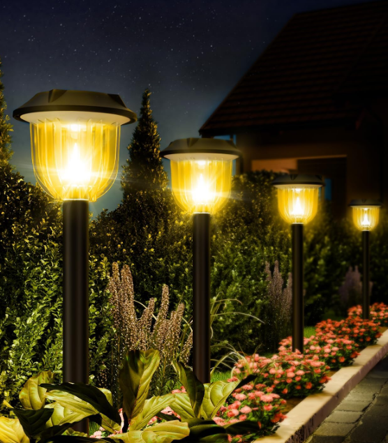 SUPER BRIGHT 10 Pack Solar Lights Outdoor IP65 Waterproof,HIGH-POWER LED Solar lights for Outside,Solar Walkway Lights,Garden Decorative for Yard,Patio,Landscape,Pathway,Sidewalk,Driveway,Lawn (Warm)