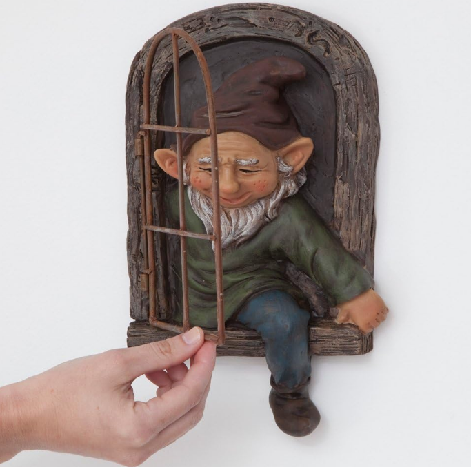 12-inch Elf Out The Door Tree Hugger - Yard Decorations - Whimsical Tree Sculpture - Garden Decoration - Garden Peeker Yard Art