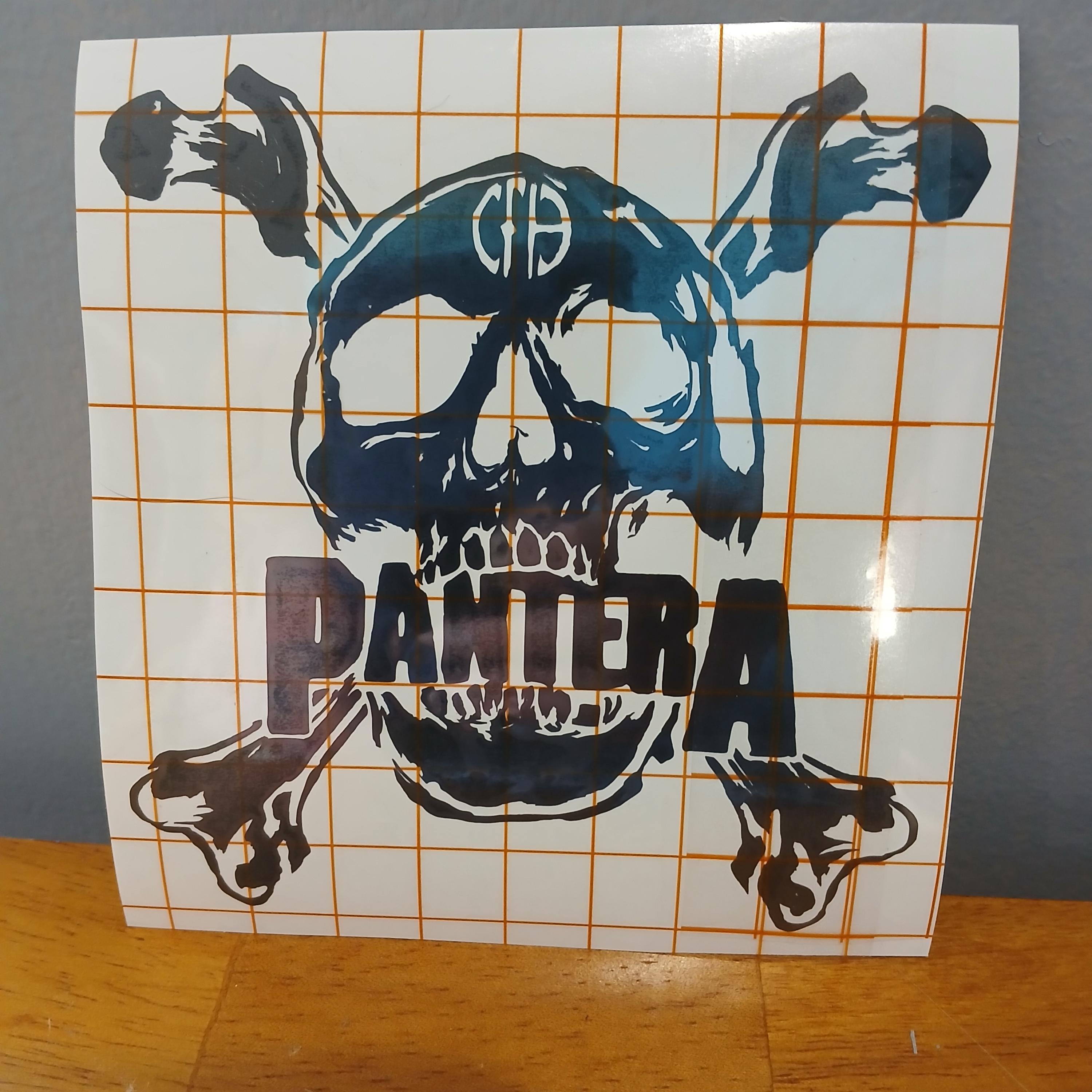 Pantera Skull and Crossbones Premium Vinyl Decal. Rock, Heavy Metal, Dimebag, Vinnie Paul.