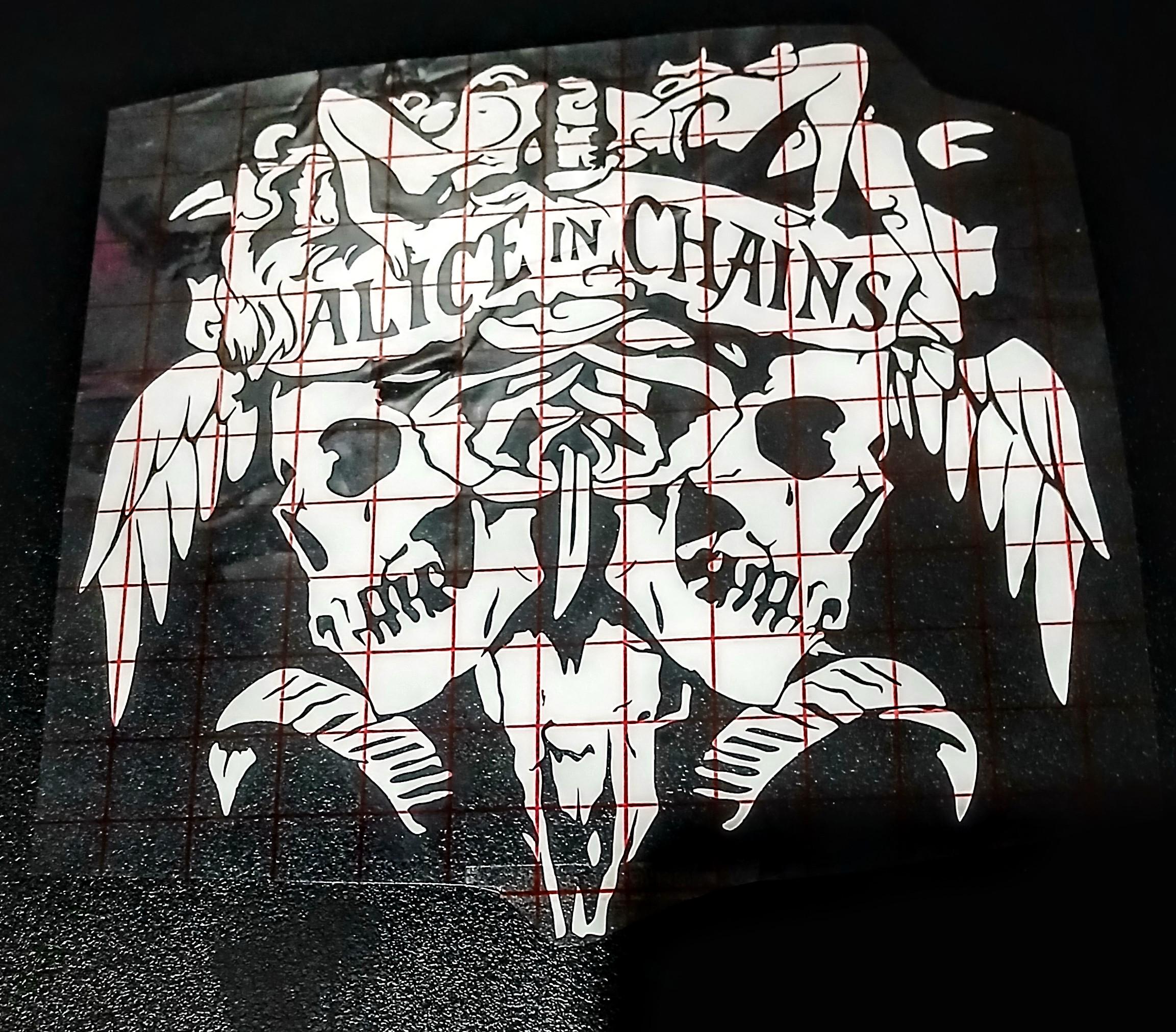 Alice in Chains Premium Vinyl Decal - 2 Skulls Decal - Durable, High-Quality Decal for Cars Laptops and More