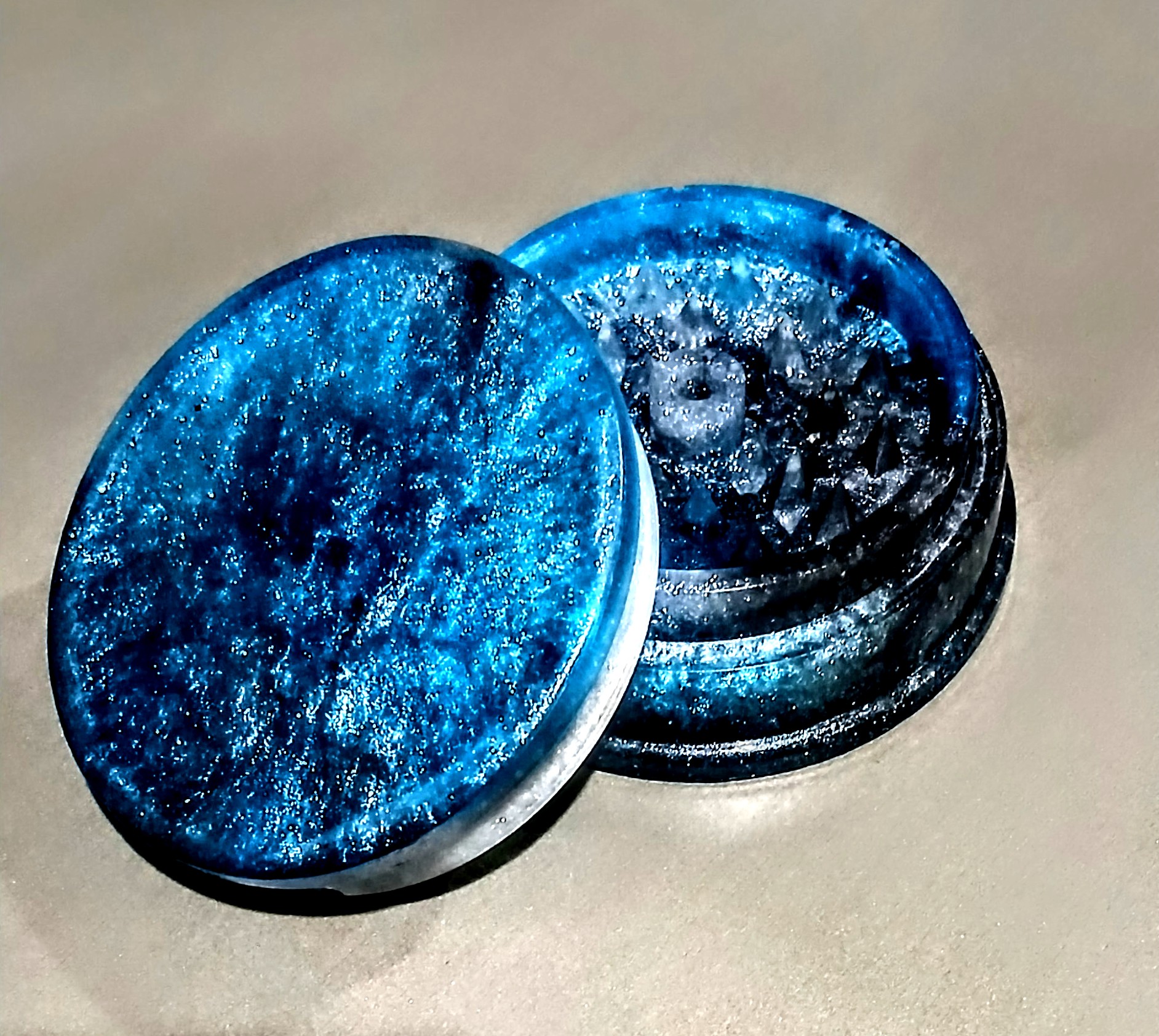 Handmade Epoxy Resin Herb Grinder, Unique Color Scheme. One of a Kind Item