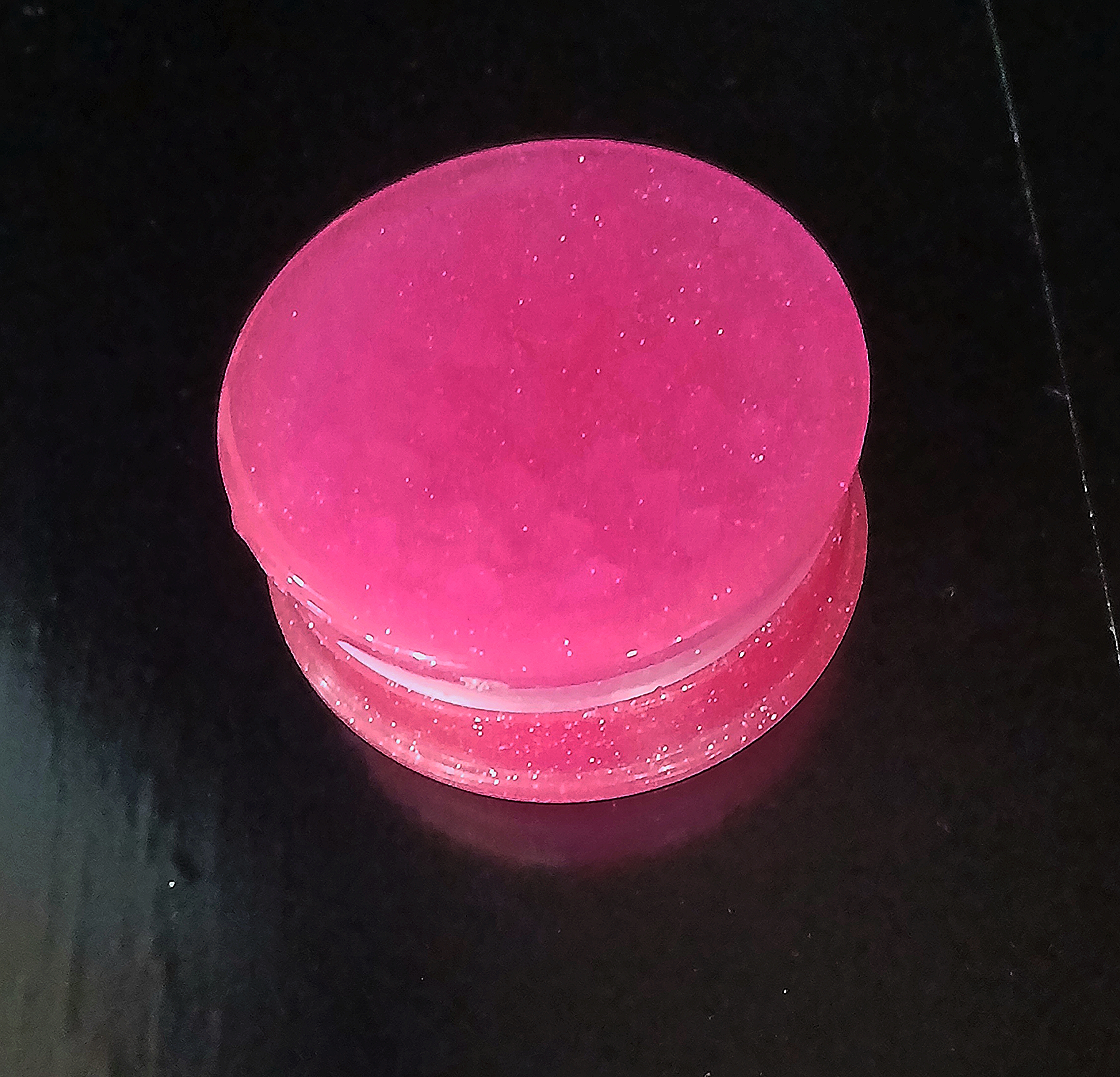 Handmade Epoxy Resin Herb Grinder, Pink and Glitter Color Scheme. Glow in the Dark. One of a Kind Item