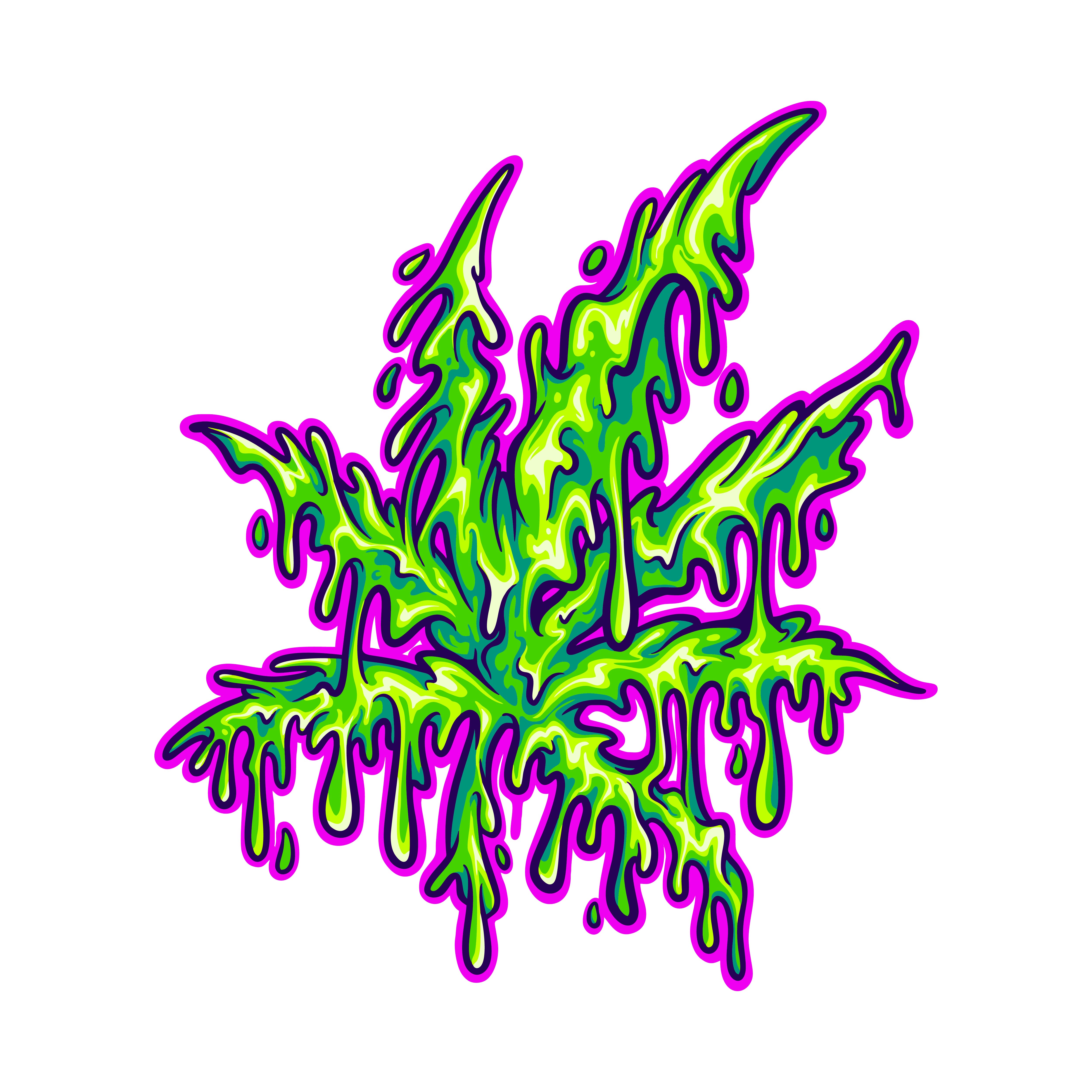 Dripping Marijuana Leaf Vinyl Decal