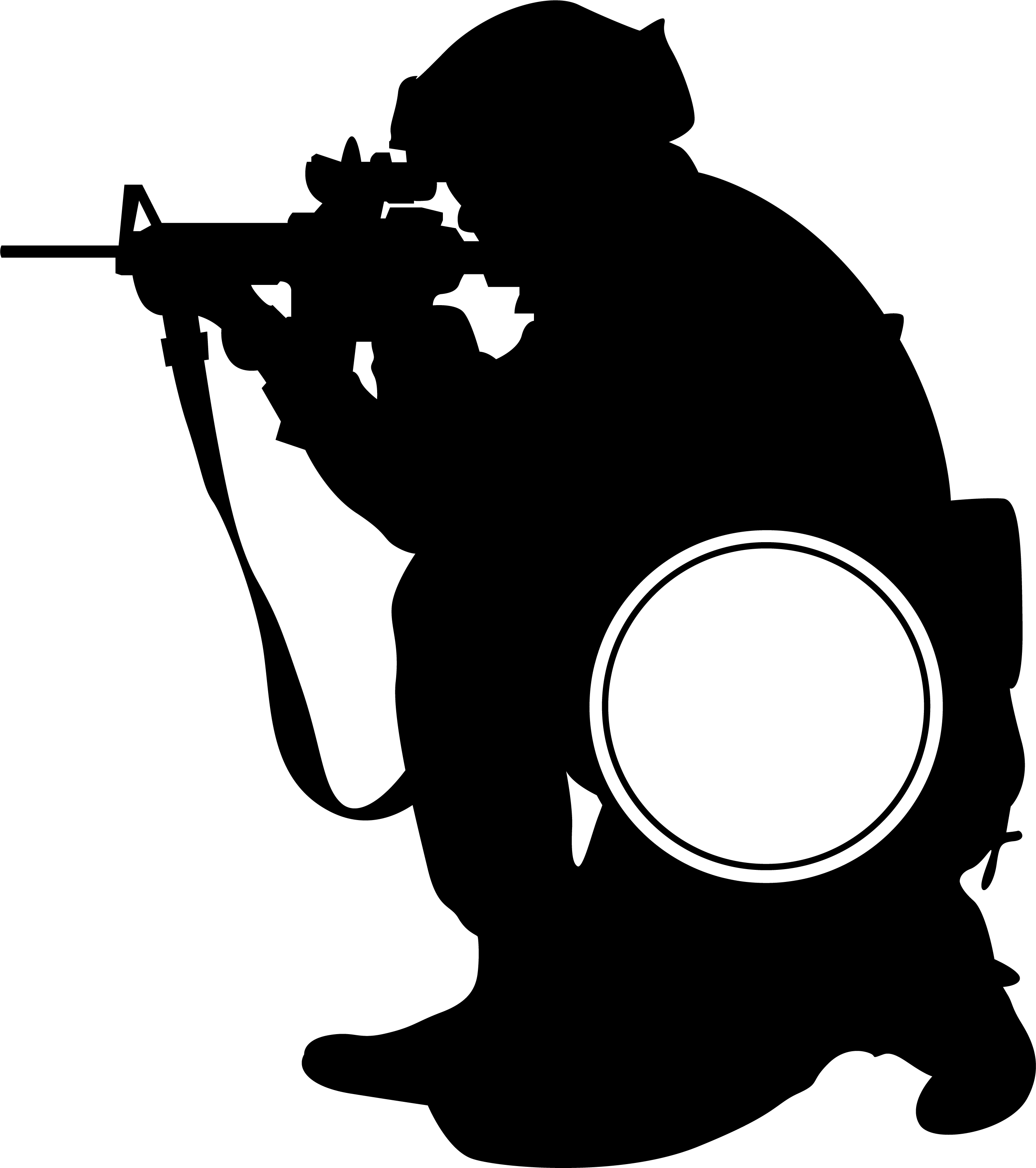 American soldier kneeling while aiming his weapon monogram premium vinyl decal