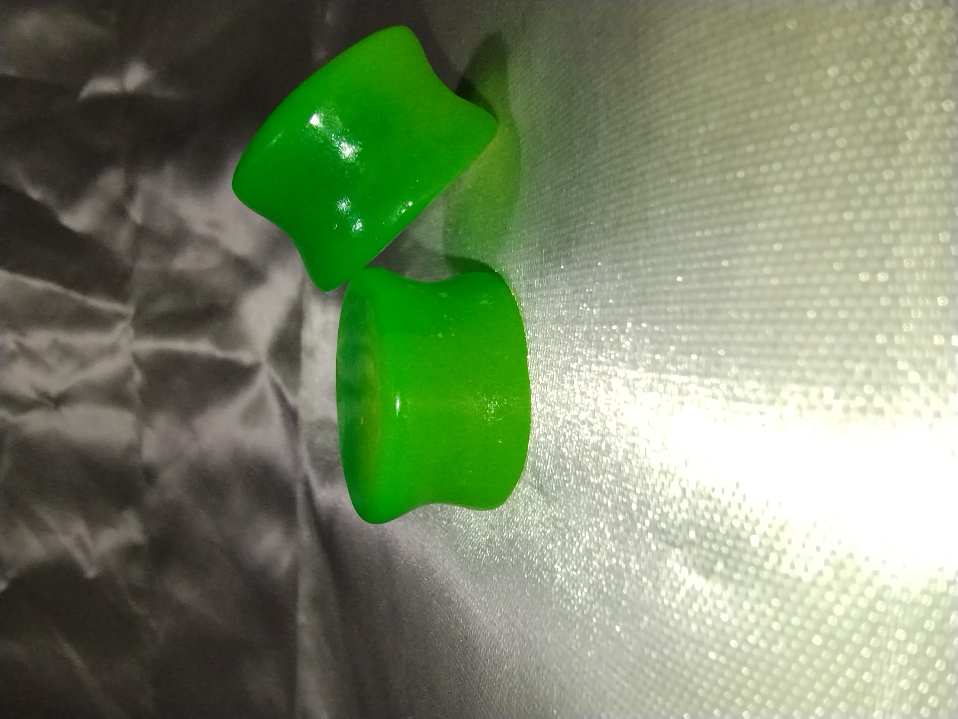 18mm Lime Green and Yellow Ear Plugs