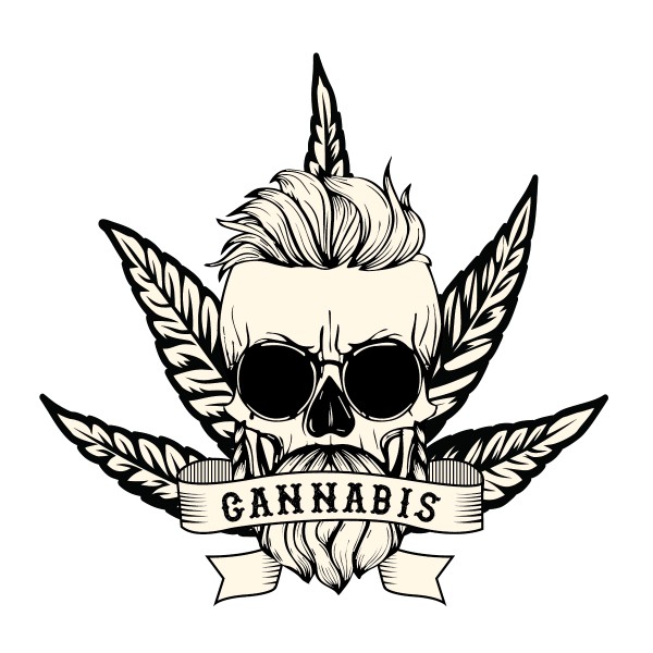 Cool Cannabis Skull w/Marijuana Leaf