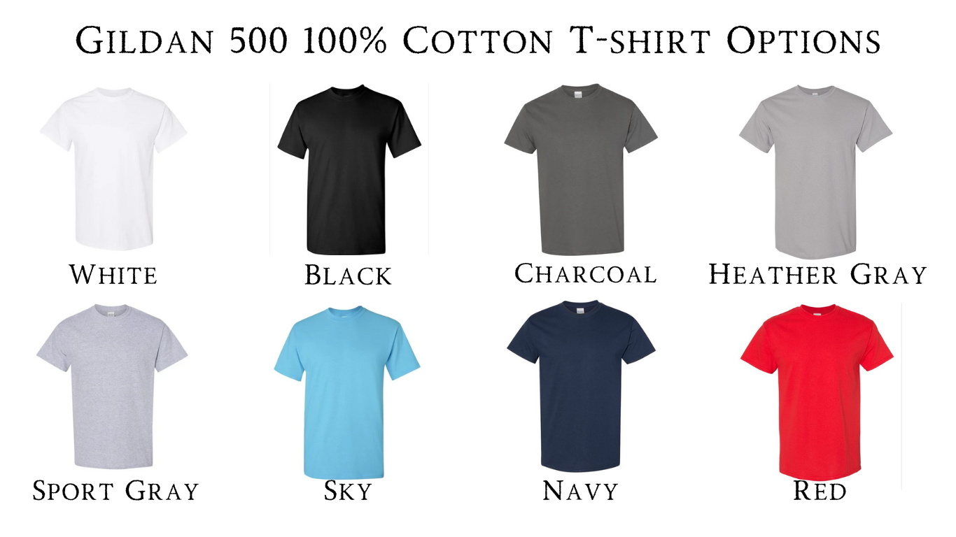 Customizable Gildan 500 Solid Colored Unisex Adult T-shirt