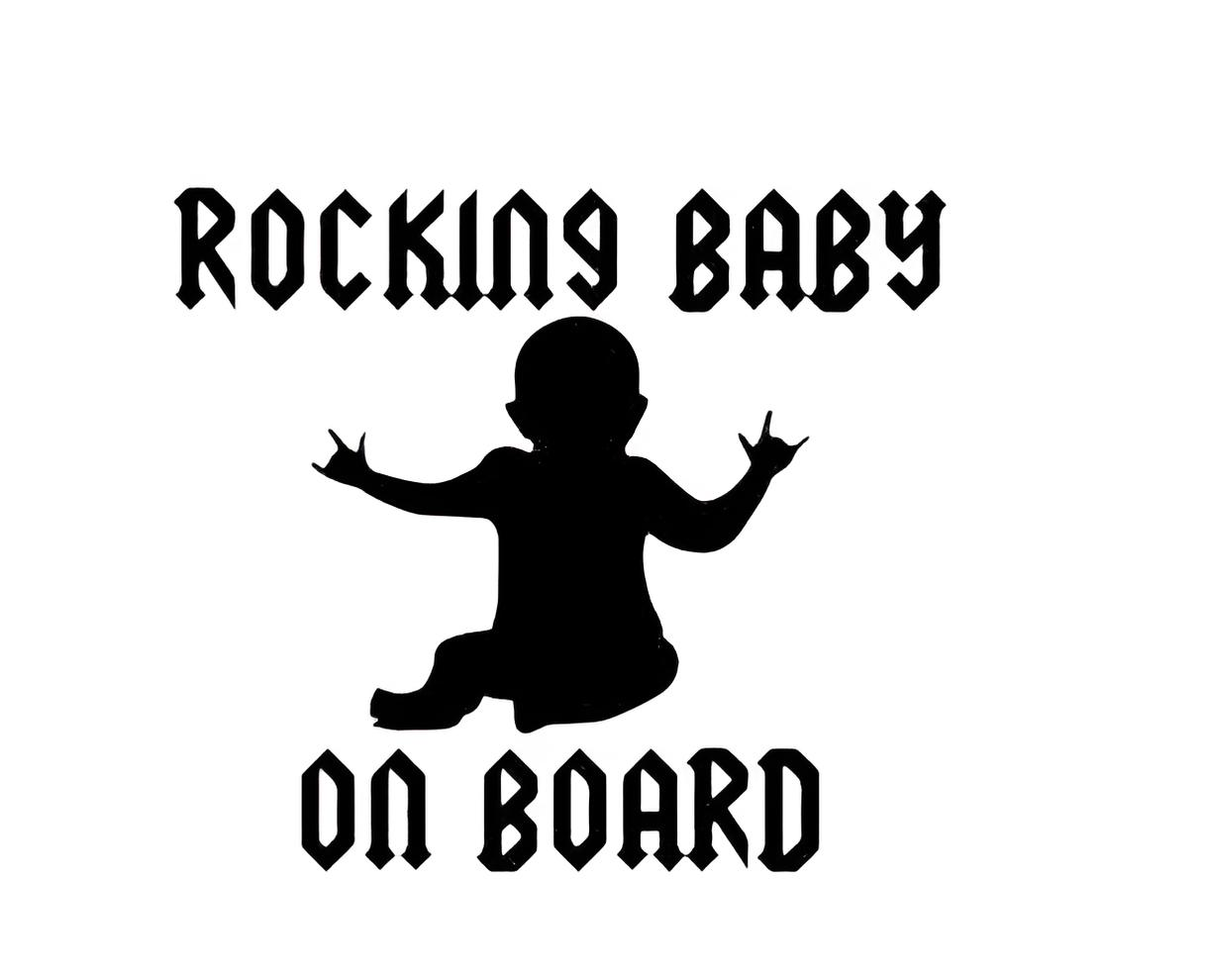 Rocking Baby on Board Premium Vinyl Decal for Vehicle Windows
