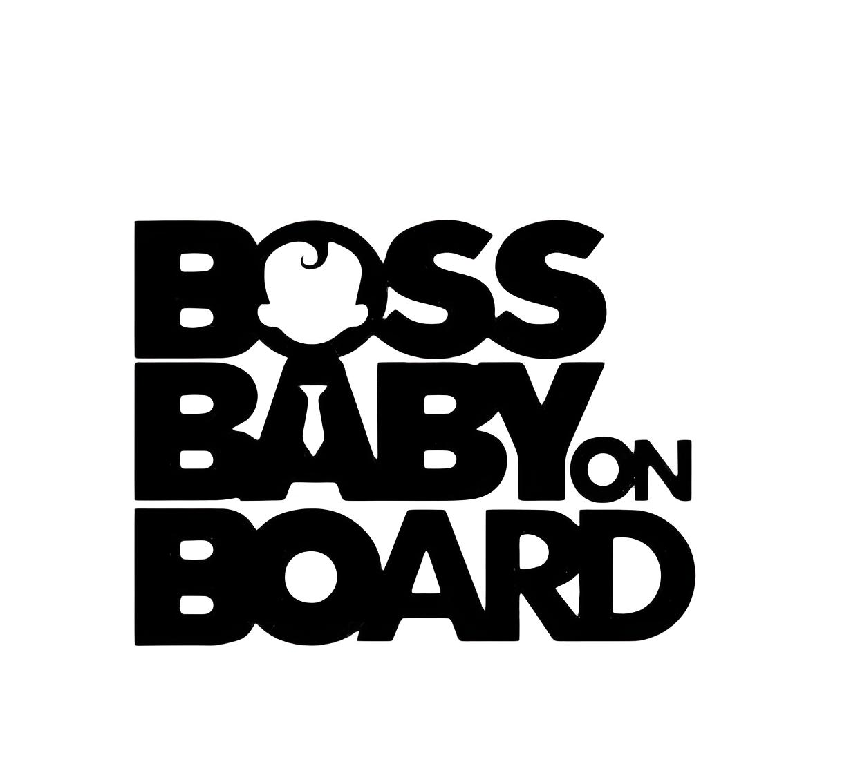 Boss Baby on Board Premium Vinyl Decal for Vehicle Windows