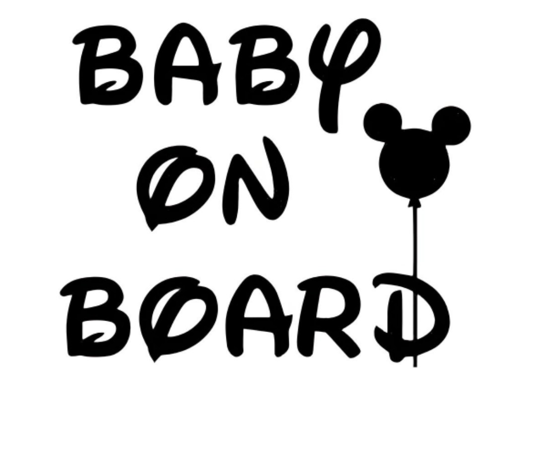 Baby On Board with Mickey Mouse Balloon Premium Vinyl Decal