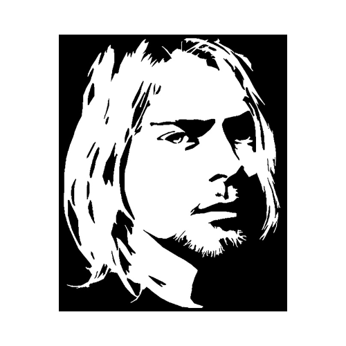 Kurt Cobain Silhouette Permanent Vinyl Decal