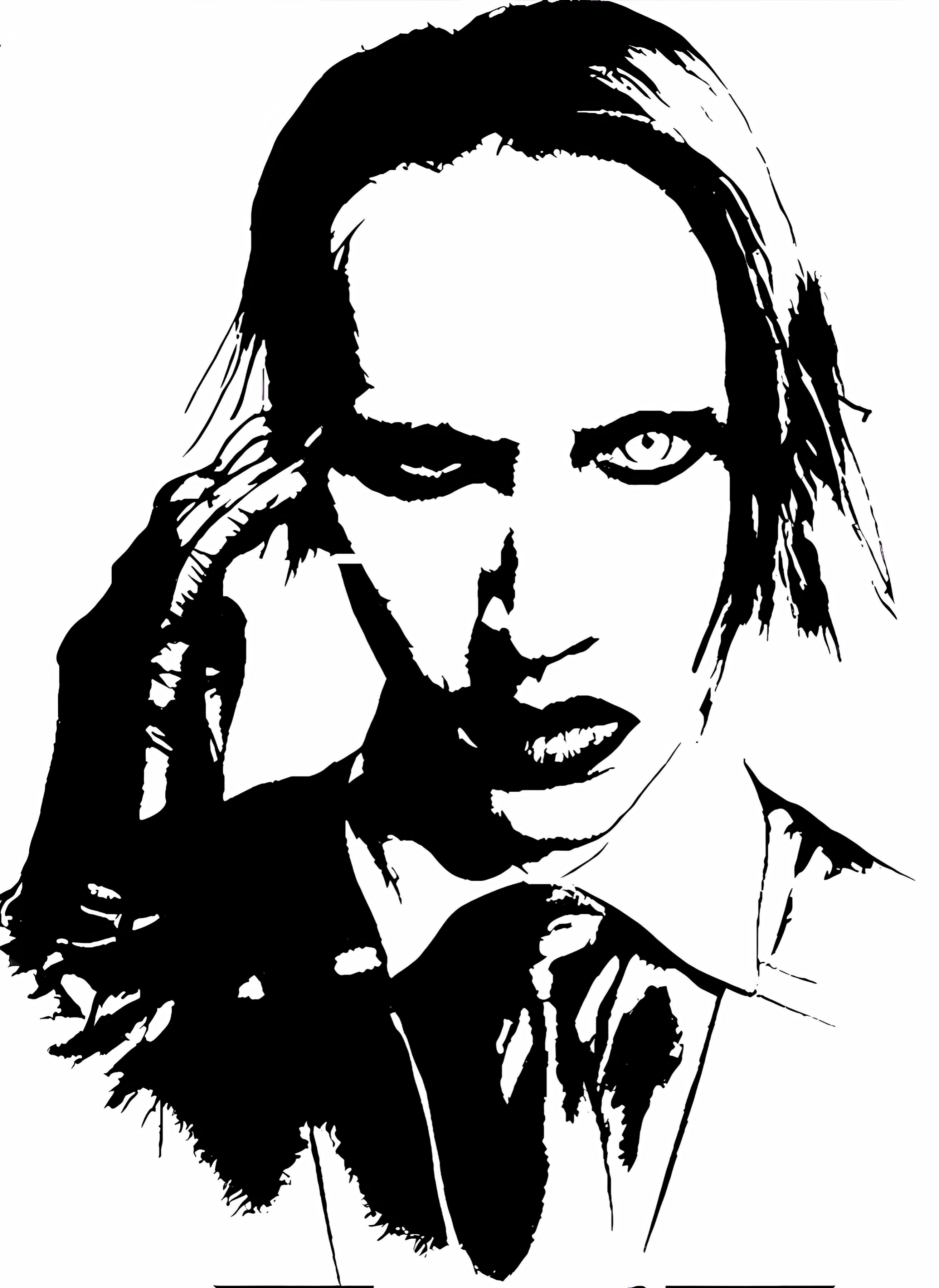 Marilyn Manson Silhouette Permanent Vinyl Decal