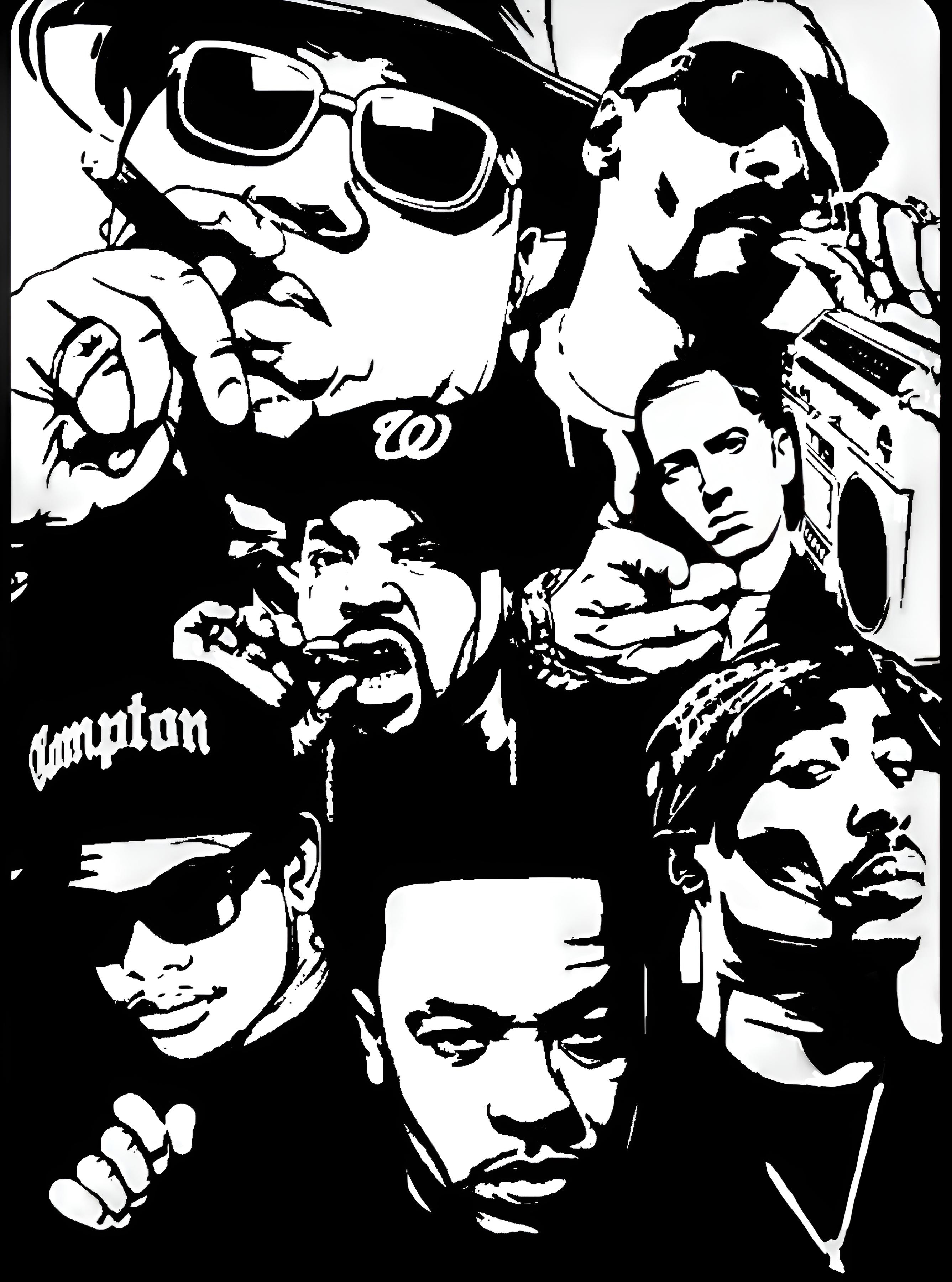 Greatest Rappers of All Time Silhouette Permanent Vinyl Decal