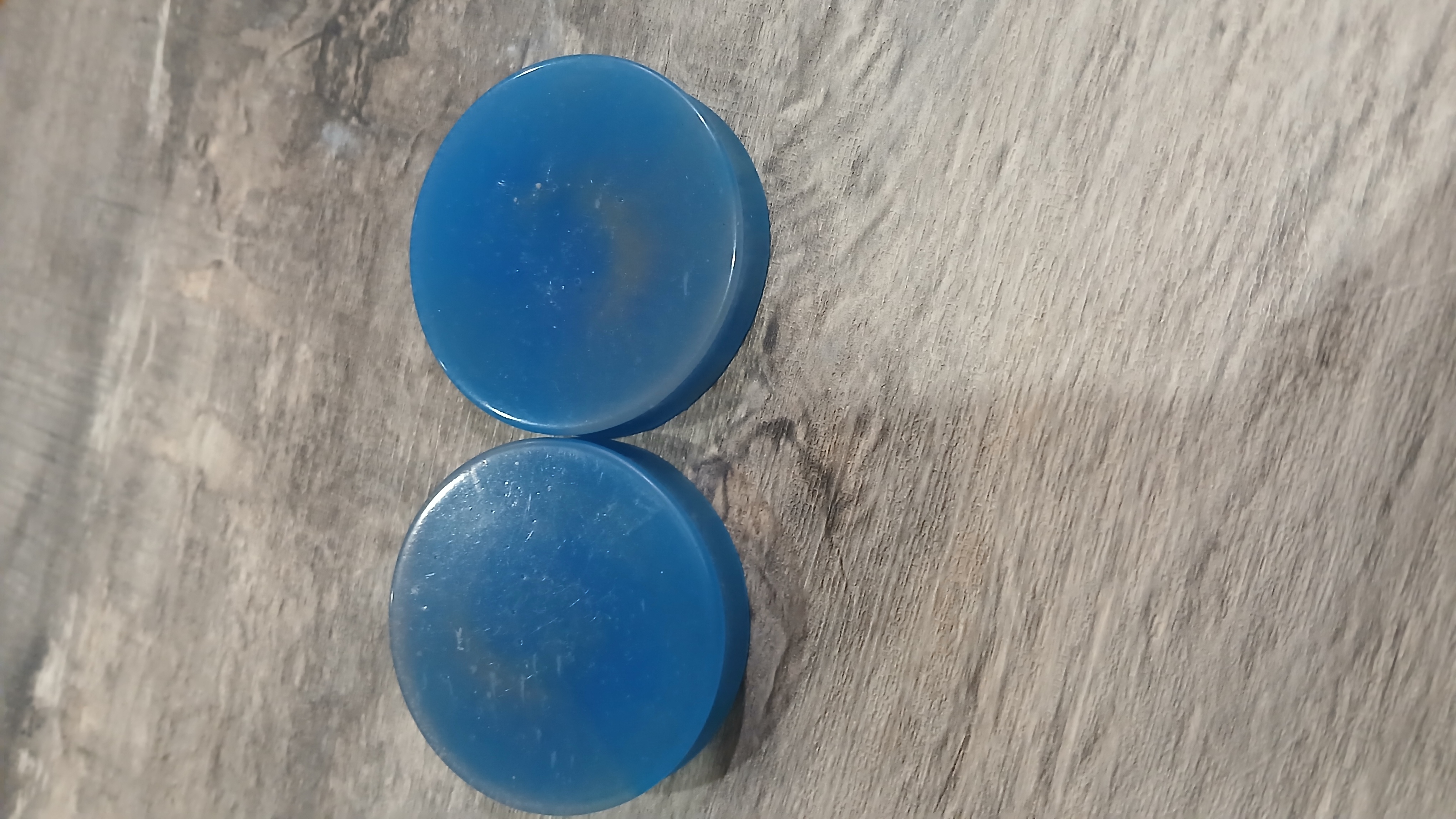 Epoxy Resin Ear Plugs 2 inch (51mm) Blue and Light Grey two toned ear gauges/plugs