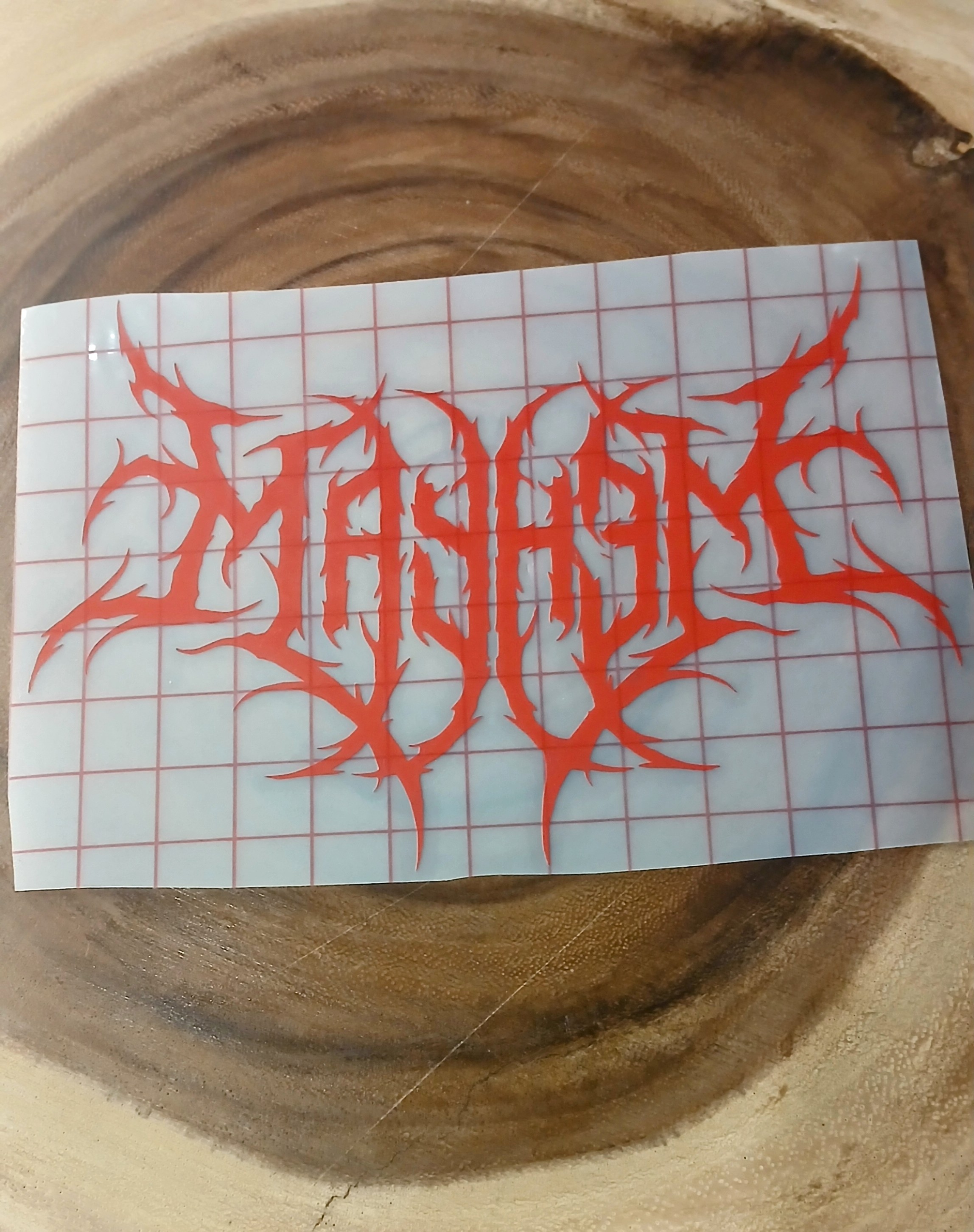 Mayhem Death Metal Font Premium Vinyl Decal.