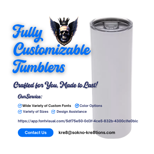 Skull Skeleton Themed 20oz Stainless Steel Sublimation Tumblers