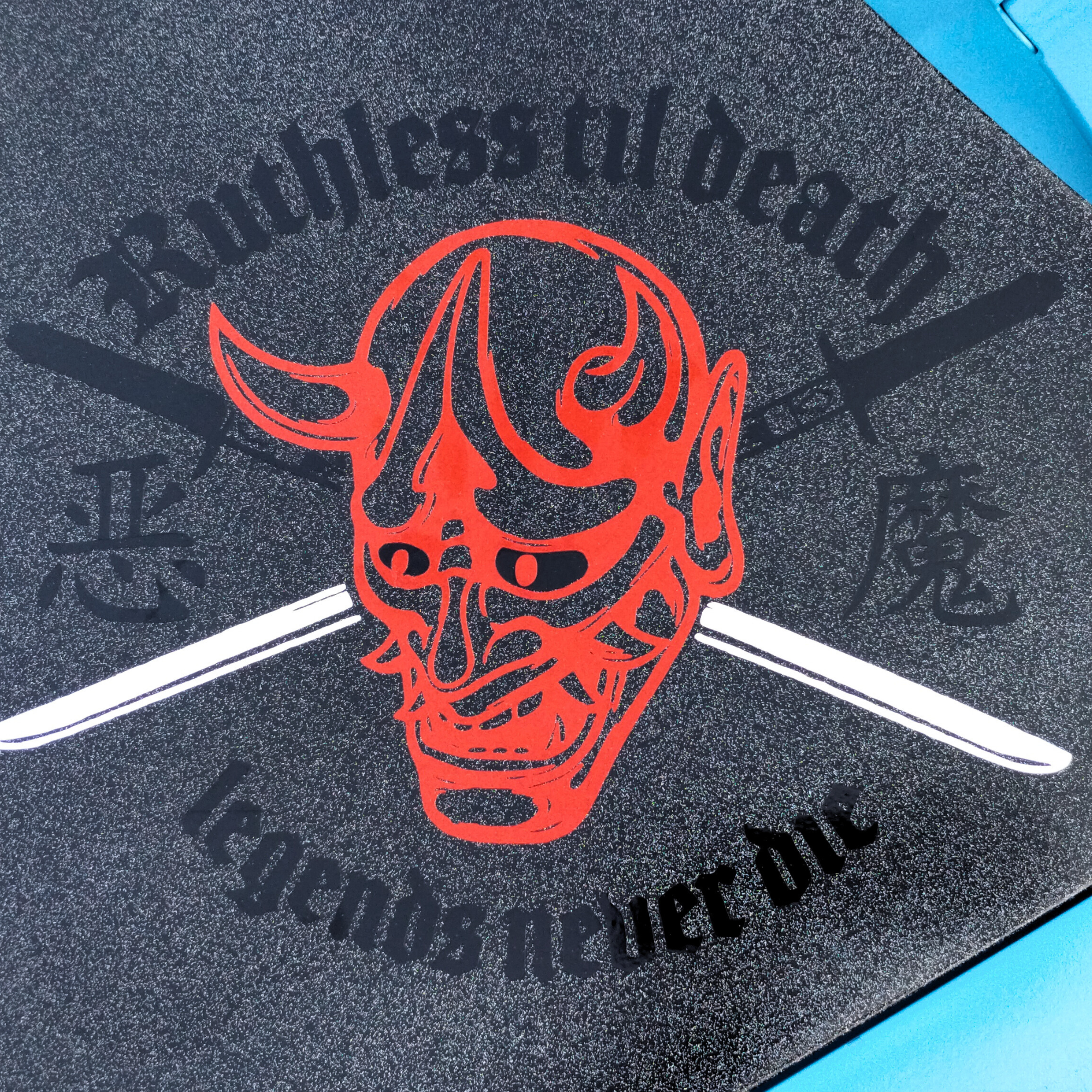 Oni Samurai Warrior 'Ruthless Til Death Legends Never Die' Premium Vinyl Decal. JDM, Import, Tuner, Banner