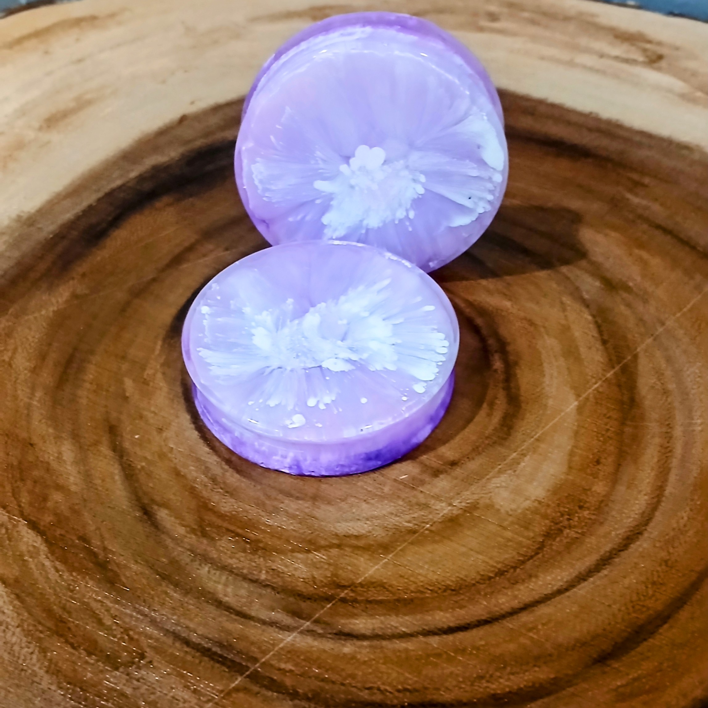 2 inch | 50.8mm Ear Plugs/Tunnels | Body Jewelry | Purple/White | Ear Stretching