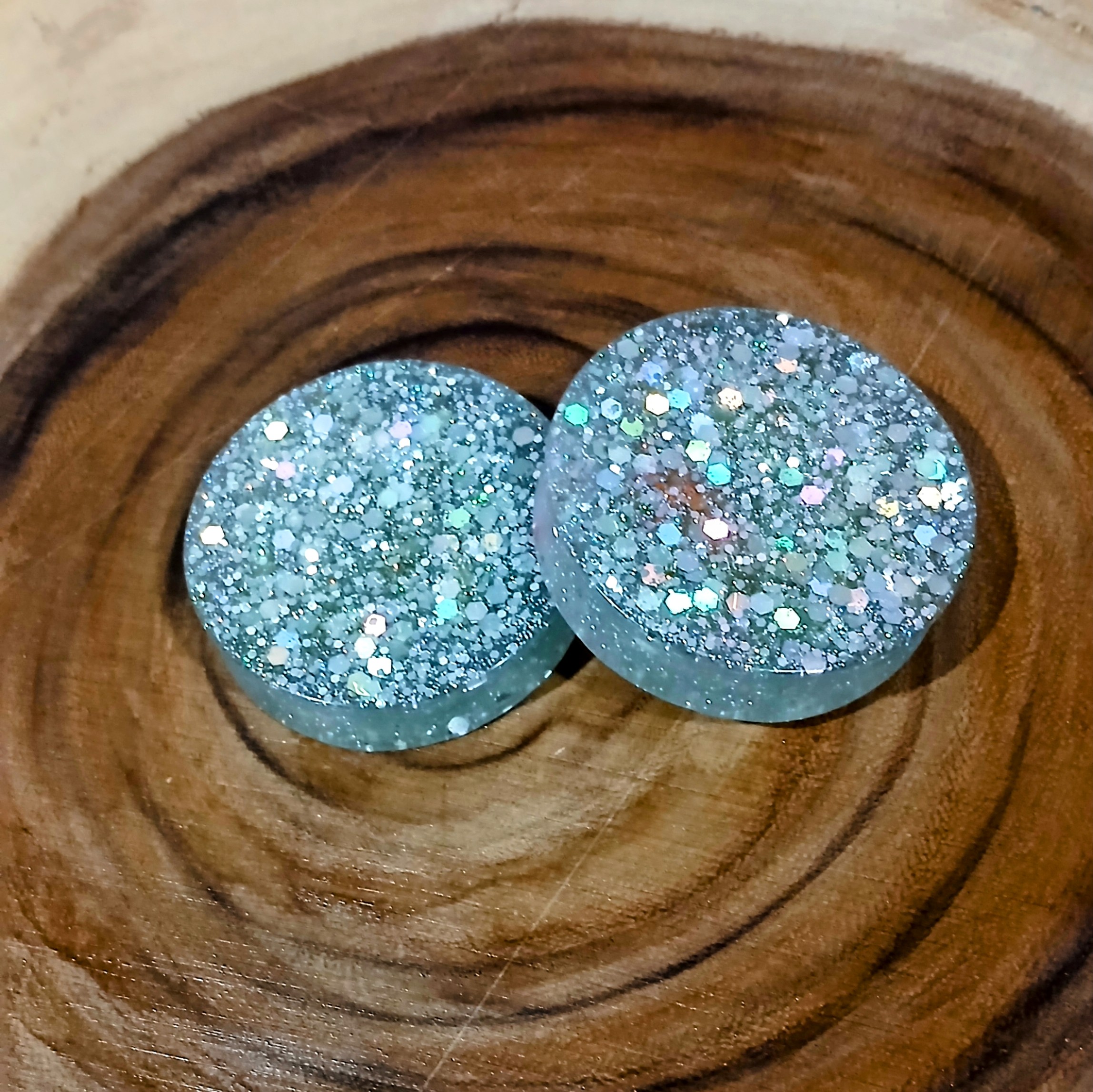 2 inch | 50.8mm Ear Plugs/Tunnels | Body Jewelry | Holographic Silver Glitter | Ear Stretching