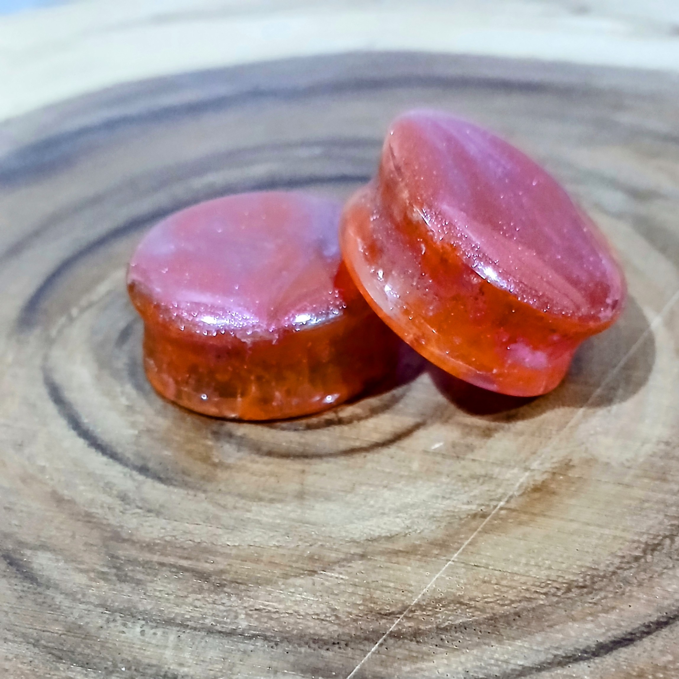 1-1/4 inch | 32mm | Ear Plugs/Tunnels | Body Jewelry | Red Shimmer & Metallic Silver | Ear Stretching