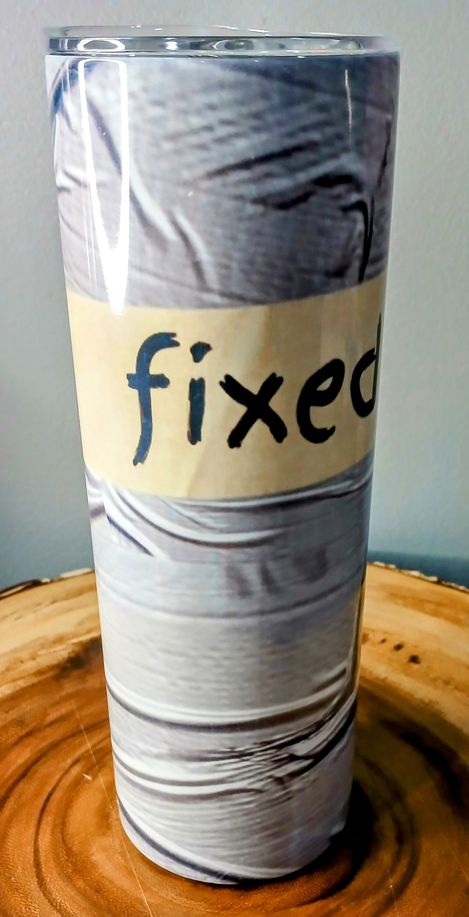 Fixed It | Duct Tape | 20 oz Skinny Tumbler with Lid and Straw | Double Walled | Stainless Steel