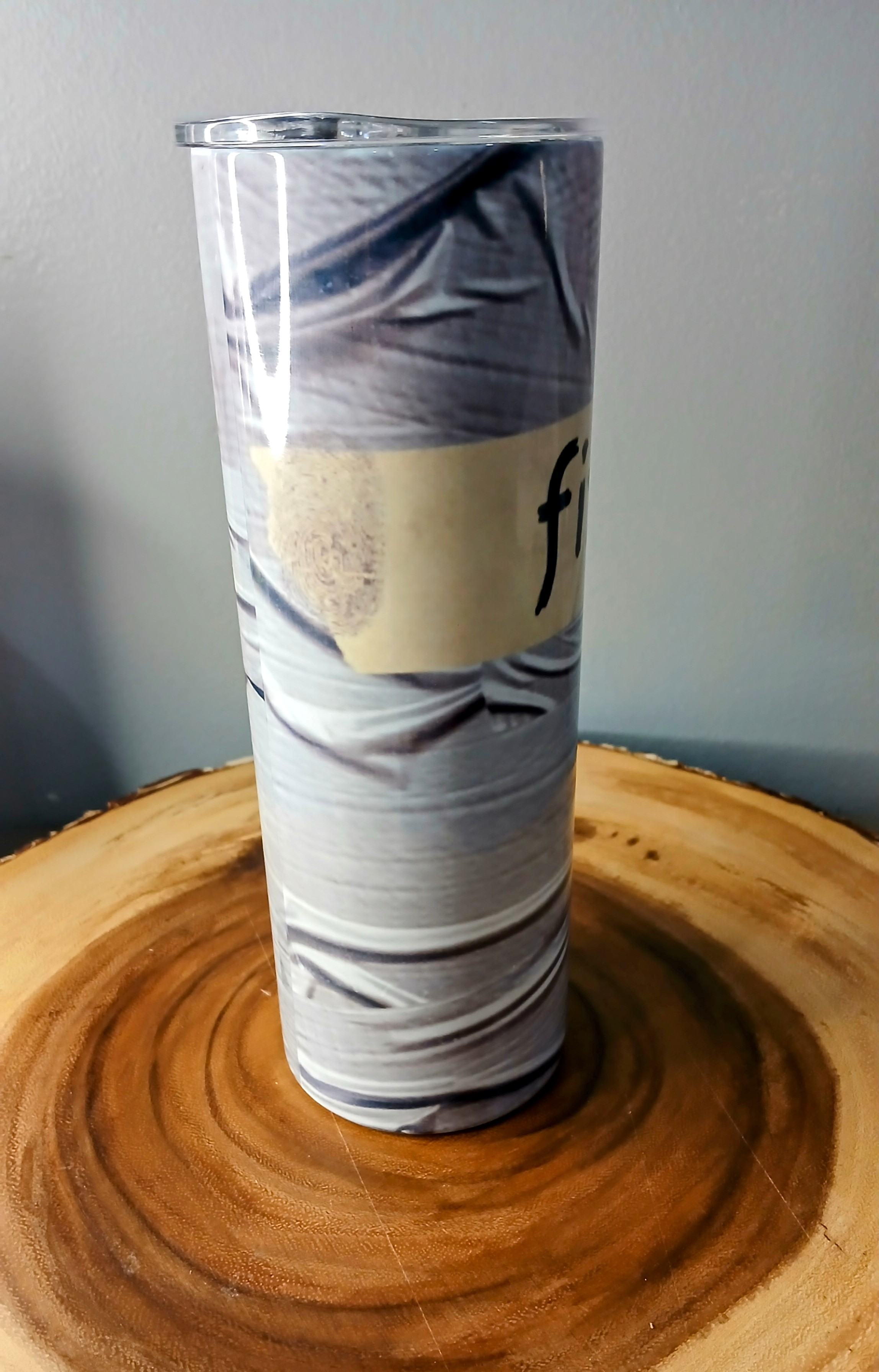 Fixed It | Duct Tape | 20 oz Skinny Tumbler with Lid and Straw | Double Walled | Stainless Steel
