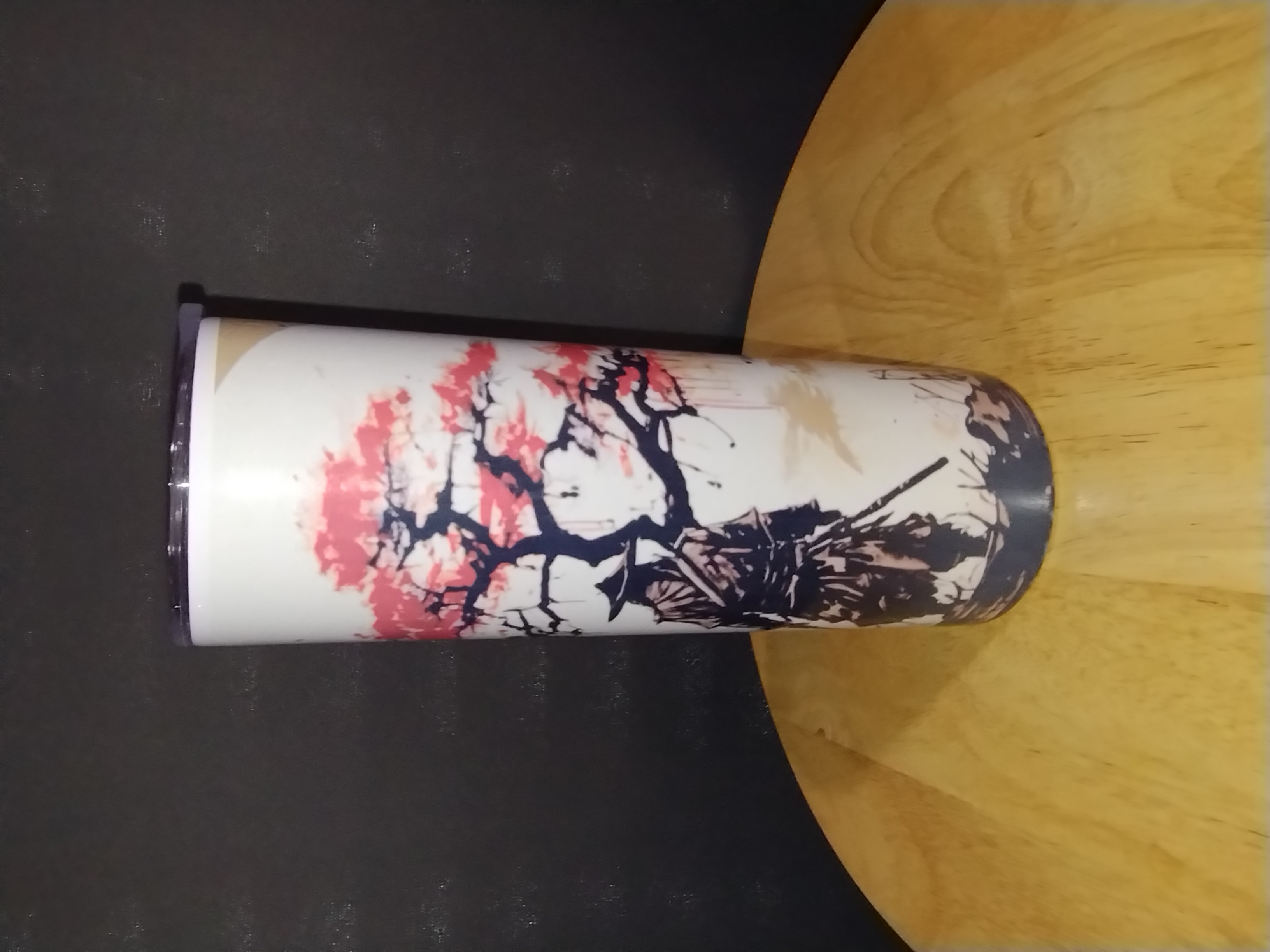 Japanese Samurai Inspired | Sublimated 20 oz Skinny Tumbler with Lid and Straw | Double Walled | Stainless Steel