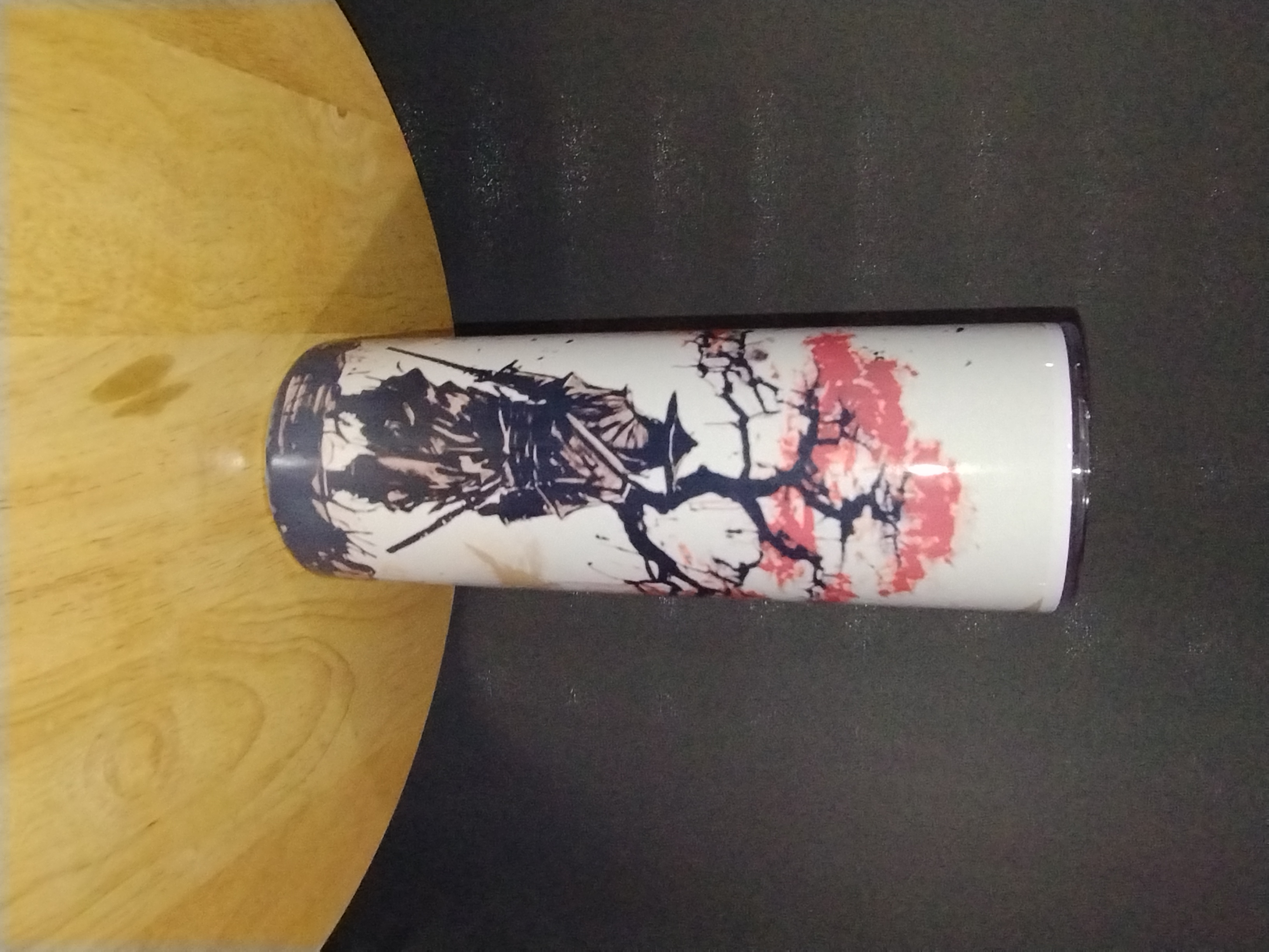 Japanese Samurai Inspired | Sublimated 20 oz Skinny Tumbler with Lid and Straw | Double Walled | Stainless Steel