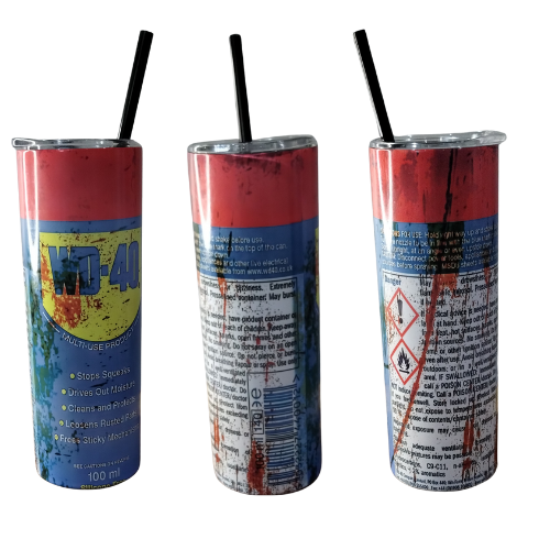 WD-40 Sublimation 20oz Skinny Stainless Steel Tumbler