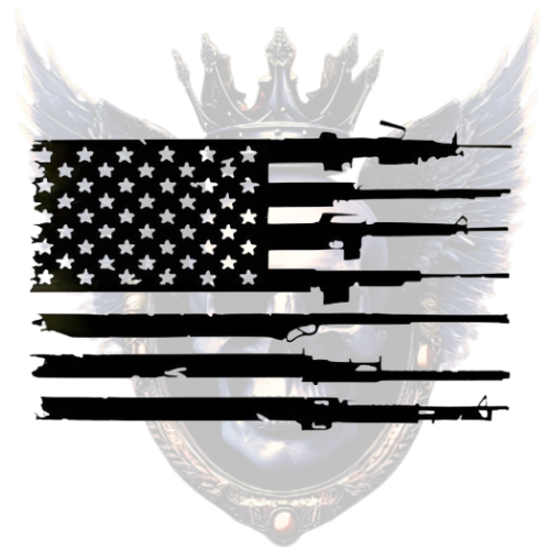 Second Amendment Tattered American Flag Rifles Vinyl Decal