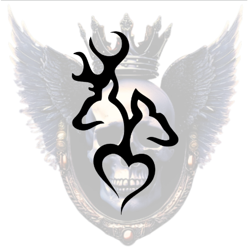 Tribal Style Heart Buck and Doe Deer Premium Vinyl Decal