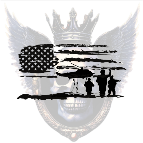 U.S. Soldier's Helicopter Tattered Flag Premium Vinyl Decal