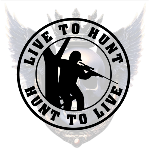 LIVE TO HUNT / HUNT TO LIVE Vinyl Decal – Tree Stand Silhouette for Hardcore Hunters
