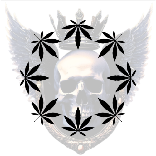 Cannabis Leaf Mandala Vinyl Decal – 8-Leaf Circle Design for Cars, Windows, Laptops