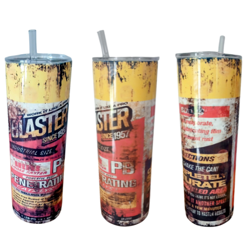 PB Blaster Sublimation 20oz Skinny Stainless Steel Tumbler