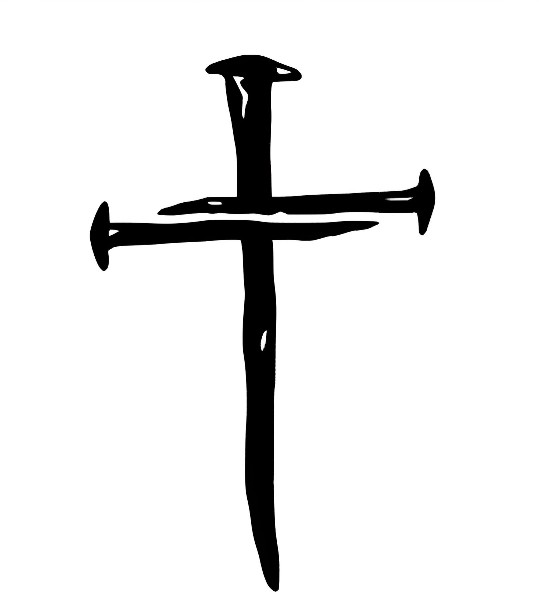 Three Nails Cross Premium Vinyl Decal – Christian Symbol of Crucifixion & Faith