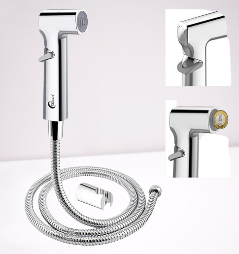 Health Faucet Jet Spray for Hygiene, White (Jet Spray for Toilet), Polished [CHROME] - Endoware