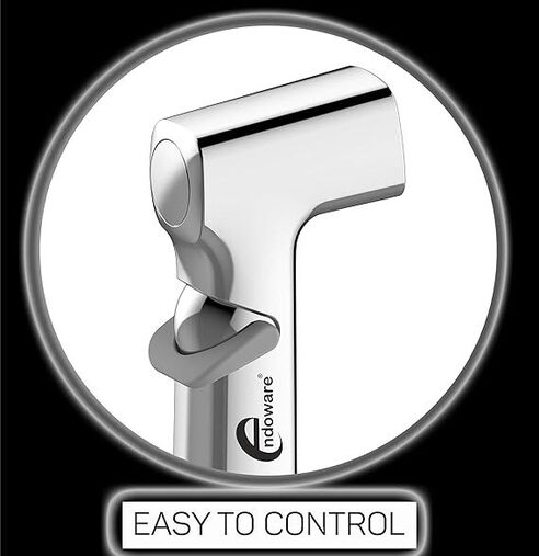 Health Faucet Jet Spray for Hygiene, White (Jet Spray for Toilet), Polished [CHROME] - Endoware