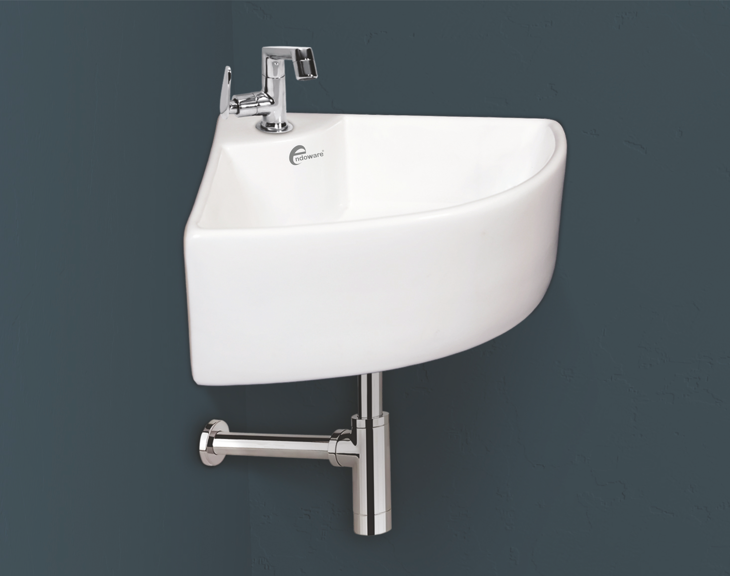 Cornia Corner Wash Basin - Modern Space-Saving Bathroom Sink - By Edoware