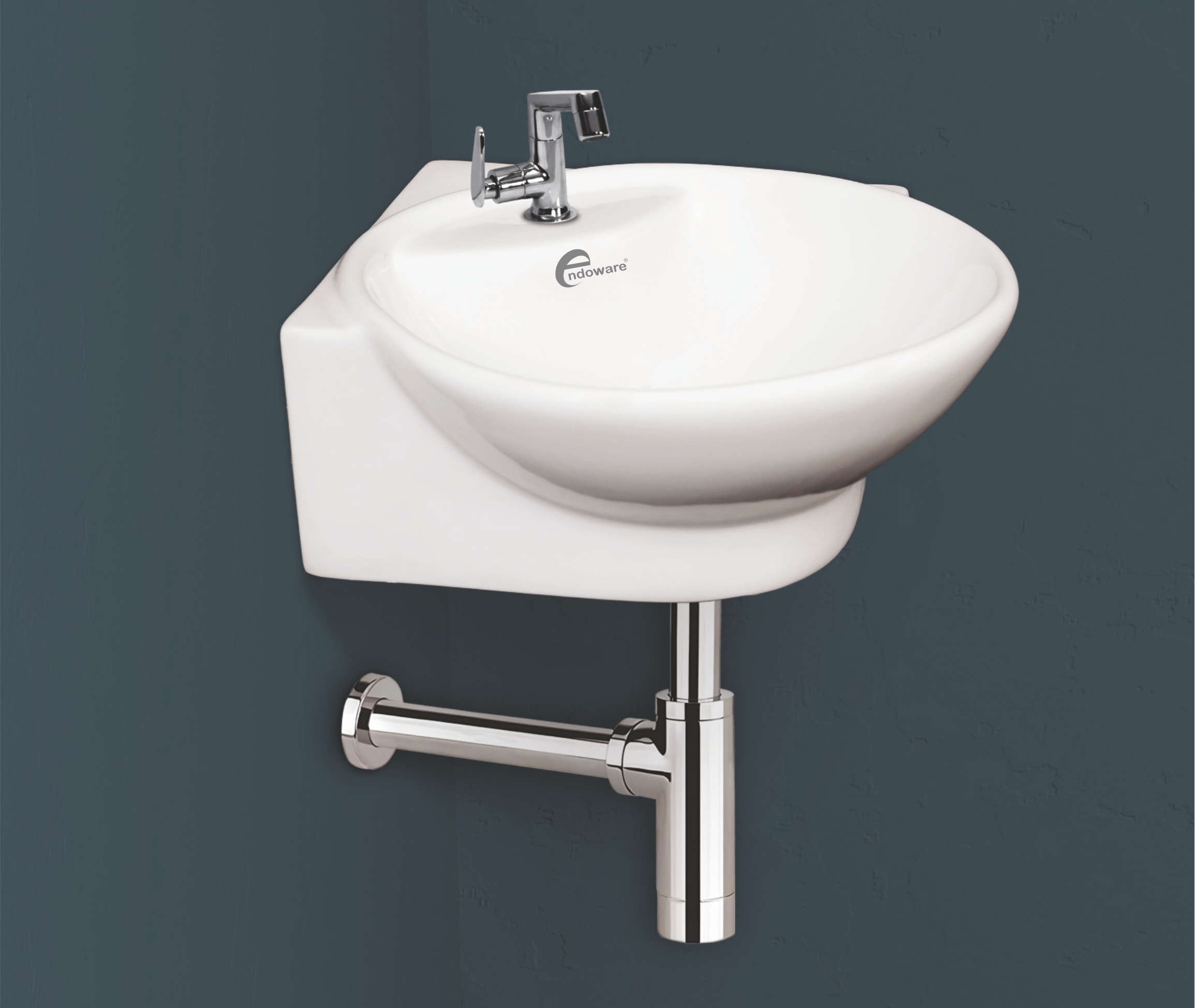 Lily Corner Wash Basin - Elegant Space-Saving Sink for Modern Bathrooms -By Endoware